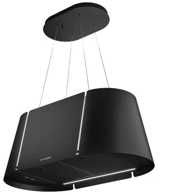 Faber Cappa a isola sospesa BEAT XL BK MATT F80 345.0698.955 finitura nero opaco da 80 cm