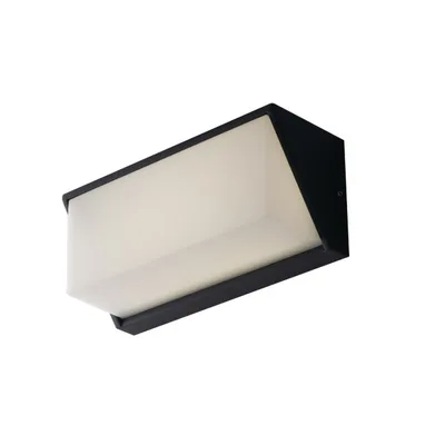 Applique da esterno antracite angolare in policarbonato, LED 12W, CCT, 25x11cm