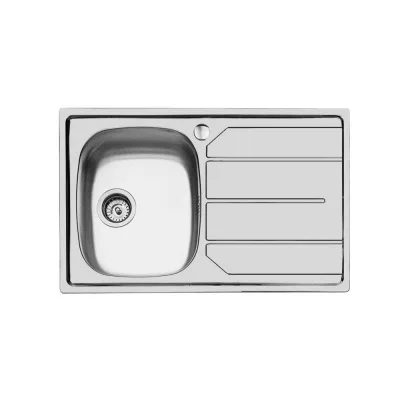 Foster Lavello una vasca con gocciolatorio a destra 1179 062 finitura acciaio inox da 79x50 cm