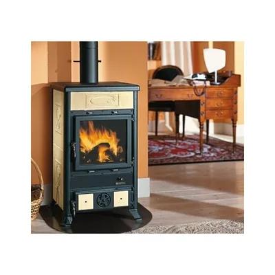Stufa A Legna In Ghisa Modello ROSSELLA R1 8,8 KW La Nordica Extraflame Pergamena