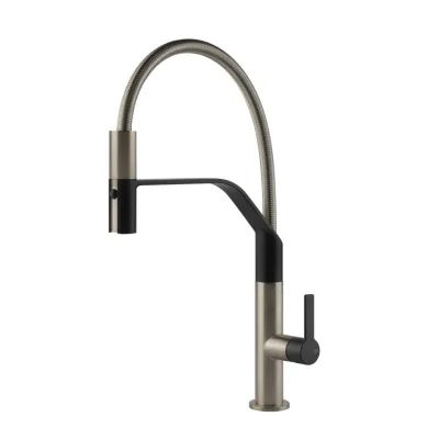 Gessi Miscelatore semi pro monocomando con doccetta estraibile Mesh 60005 599 finitura Finox / Matte Black - IN PROMOZIONE FINO AL 6/07