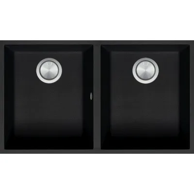 Barazza Lavello sottotop a due vasche SOUL 1QSO82NS finitura b_granite nero da 72x39.5 cm