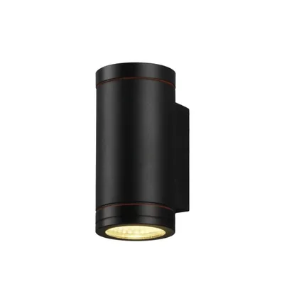 Applique 5w led 6500k bianco freddo nero spazzolato ip44 per esterni monoemissione