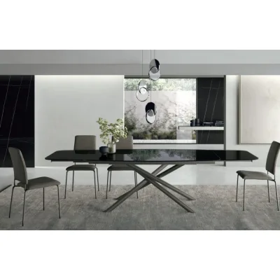 Sedit Tavolo allungabile Glamour con struttura in metallo e piano a scelta