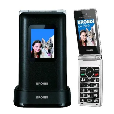 BRONDI AMICO PREZIOSO DUAL SIM 2.8" 32M+32M TASTI GRANDI TASTO SOS FOTOCAMERA 1.3 MP BLACK METAL