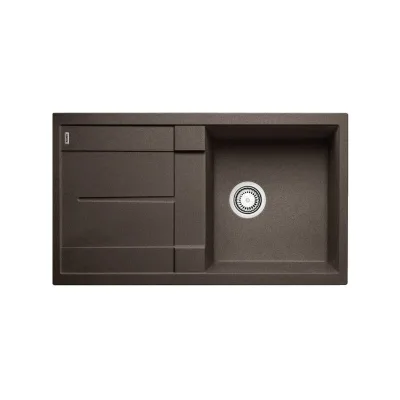 Blanco Lavello una vasca con gocciolatoio METRA 5 S 1515042 finitura caffè da 86x50 cm - Sopratop
