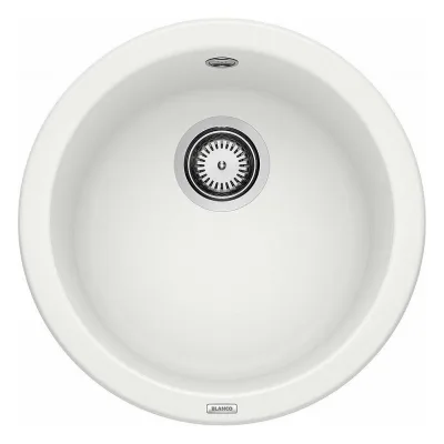 Blanco Lavello rotondo una vasca BLANCORONDO 1511621 finitura bianco da Ø45 cm - Sopratop