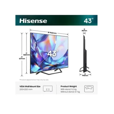 HISENSE ITALY SRL 43 A79S QLED 4K UHD SMART STAND CEN 43A79S