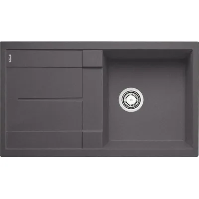 Blanco Lavello una vasca con gocciolatoio METRA 5 S 1518872 finitura grigio roccia da 86x50 cm - Sopratop