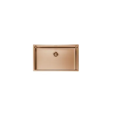 Foster Lavello una vasca 2157 855 finitura acciaio PVD brandy fumè da 75x44 cm