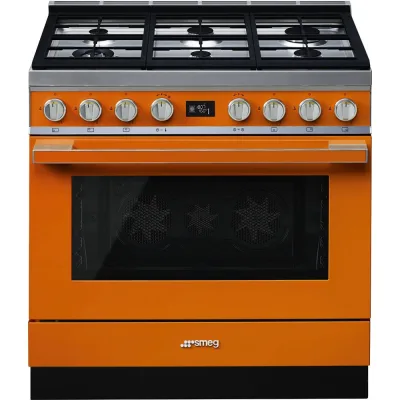 Smeg S Cucina CPF9GPOR con forno pirolitico termoventilato e piano cottura gas finitura arancione da 90x60 cm - IN PROMOZIONE FINO AL 6/07
