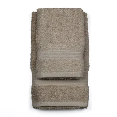 asciugamani coppia viso e ospite Seattle - Zambaiti 550gr TORTORA / ospite 40x60cm / viso 60x100cm