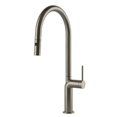 Gessi Miscelatore monocomando con doccetta estraibile Stelo Collection 60303 149 finitura Finox - IN PROMOZIONE FINO AL 6/07