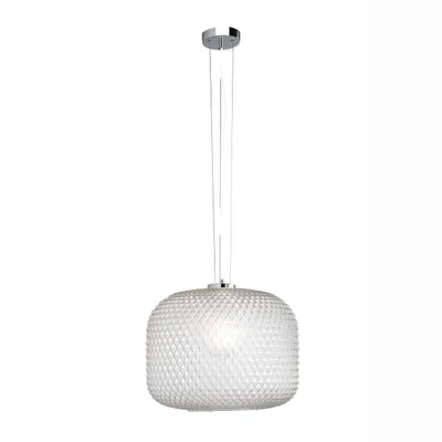 Lampadario elegante in vetro cristallo trasparente, lampadina E27, 40x150cm