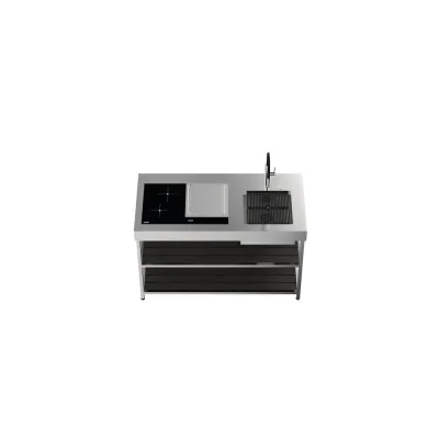 Bautek Foster Cucina da esterno a libera installazione QUI 7556 006 in acciaio inox da 150 cm