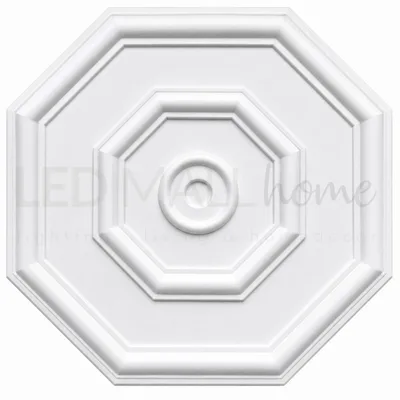 Rosone a soffitto per lampadario in polistirolo geometrico 50cm