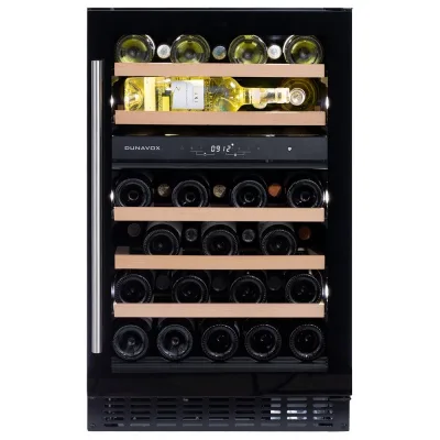 Dunavox Cantina vino a incasso o a libera installazione Flow-38 DAUF-38.100DB finitura full glass nero da 49.5 cm