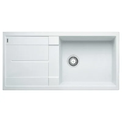 Blanco Lavello una vasca con gocciolatoio METRA XL 6 S 1515136 finitura bianco da 100x50 cm - Sopratop