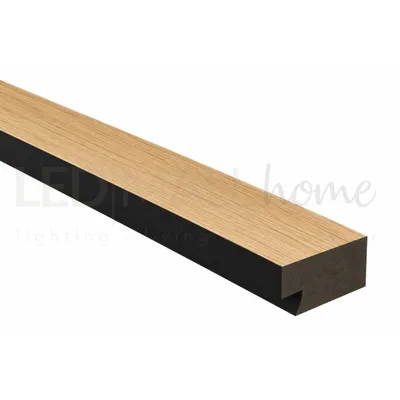 Chiusura Doga destra in duropolimero effetto legno Frassino sfondo nero 2800x27x12