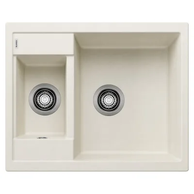 Blanco Lavello una vasca con vaschetta METRA 6 1527113 finitura soft white da 61.5x50 cm - Sopratop