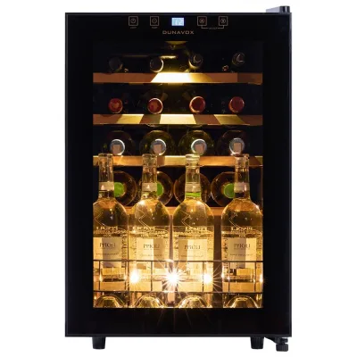 Dunavox Cantina vino a libera installazione Home-20 DXFH-20.62 finitura full glass nero da 43 cm