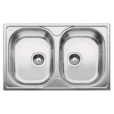 Blanco | Lavello due vasche TIPO 8 1324949 in acciaio inox da 86x50 cm - Sopratop