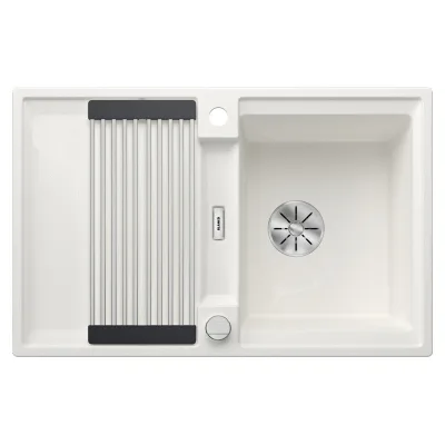 Blanco Lavello a una vasca con gocciolatoio reversibile ADIRA 45 S 1527589 finitura bianco da 78x50 cm - Sopratop