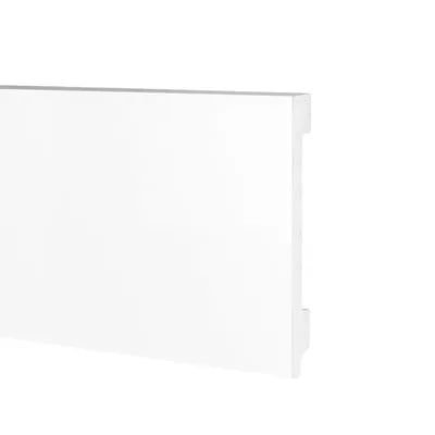 Battiscopa passacavi in duropolimero bianco 2000x120x15mm