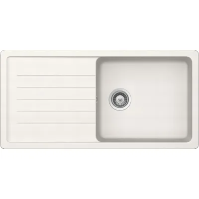 Schock Lavello una vasca con gocciolatoio TOLEDO D100 L TOLD100LA99 finitura bianco puro da 100x50 cm