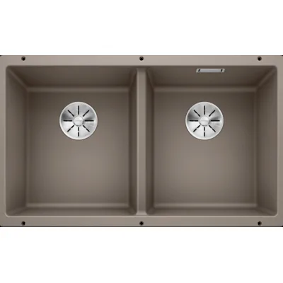 Blanco | Lavello due vasche SUBLINE 350/350-U 1518598 finitura tartufo da 75.5x46 cm - Sottotop