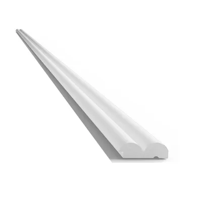 Chiusura sinistra per Pannello doga  murale geometrico in duropolimero bianco 2800X37X12mm