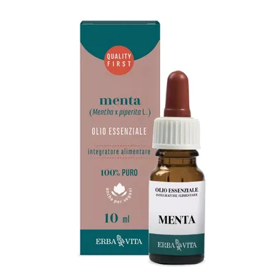 Erba Vita Olio Essenziale Menta Piperita Integratore Gas Intestinali 10 Ml