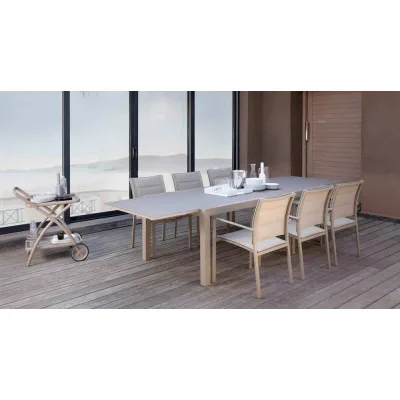 Talenti Tavolo allungabile TOUCH con struttura alluminio e piano in vetro da 152(225)x104 cm