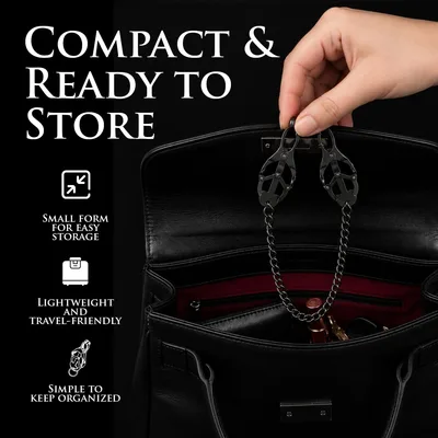 LateToBed Pinze Giapponesi Capezzoli Catena Nera BDSM Bondage Sex Toy 35 cm