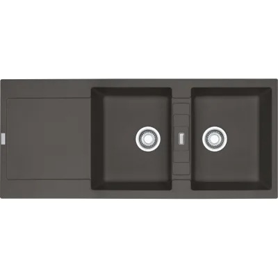 Franke: Lavello due vasche con gocciolatoio Maris Incasso MRG 621 114.0714.184 finitura grigio ardesia da 116x50 cm