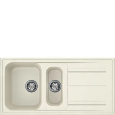 Smeg Lavello una vasca con vaschetta e gocciolatoio LZ102P finitura panna da 100 cm - IN PROMOZIONE FINO AL 30/06