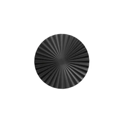 Plafoniera moderna plissettata circolare in metallo nero, 1 LED 20W, CCT, 50x50cm
