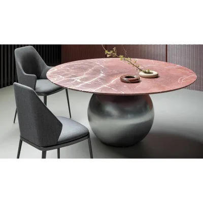 Bonaldo Tavolo rotondo fisso Circus con struttura in metallo e piano a scelta da Ø140 cm