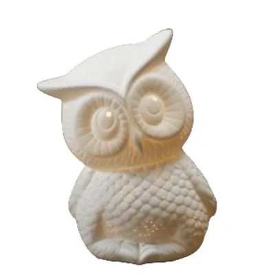 Lampada gufetto e14 ceramica bianca