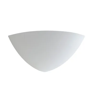 Applique angolare in gesso verniciabile bianco, 1 luce E14, 29x11.5cm