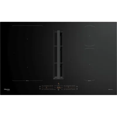 PRONTA CONSEGNA - Hisense Piano cottura a induzione con cappa integrata HEH8432BSCWF in vetroceramica nero da 83 cm