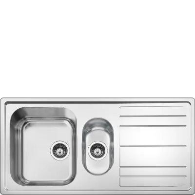 Smeg Lavello una vasca con vaschetta e gocciolatoio LPR102 finitura acciaio inox da 100x50 cm - Semifilo - IN PROMOZIONE FINO AL 30/06