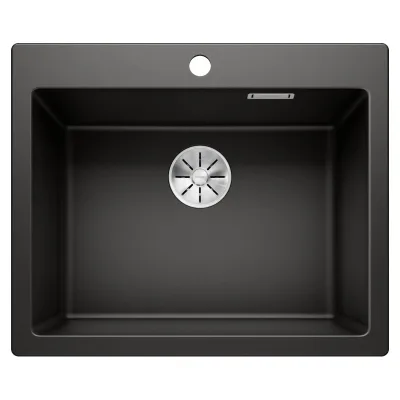 Blanco | Lavello una vasca PLEON 6 1525953 finitura nero da 61.5x51 cm - Sopratop