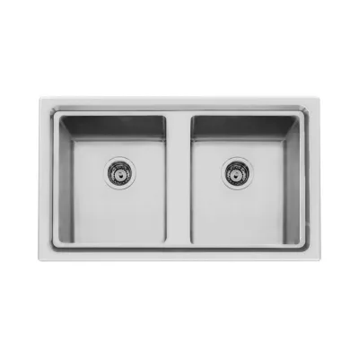 Foster Lavello due vasche 2283 050 finitura acciaio inox da 87.3x51.3 cm