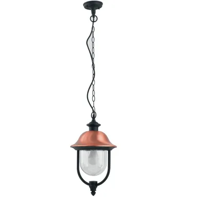 Lampada a sospensione per esterni rame in alluminio, 1 luce E27, 25x110cm