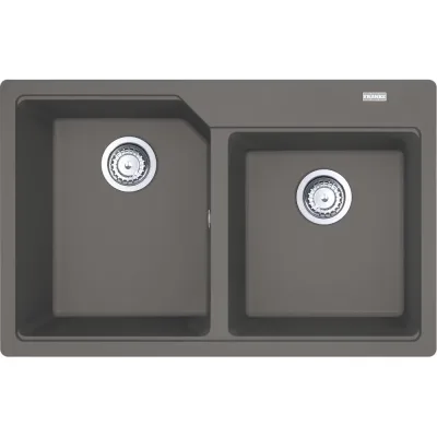 Franke: Lavello due vasche Urban Incasso UBG 620-78 114.0686.767 finitura fragranite stone grey da 78x50 cm
