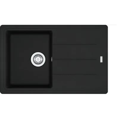 Franke: Lavello una vasca con gocciolatoio Boston Incasso BGF 611-78 114.0661.640 finitura fragranite black matt da 78x50 cm