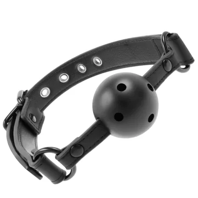 Morso BDSM Ball Gag Traspirante Nero Palla Forata Regolabile Fetish Unisex