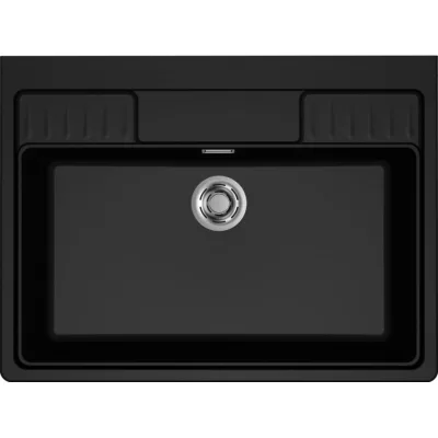 Elleci Lavello una vasca SPAZIO 900 EXTRA LKS90086XLP finitura composito K86 nero da 90x66.5 cm