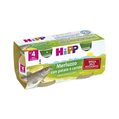 HIPP BIO OMO MERLUZ CAR/PAT 2X80